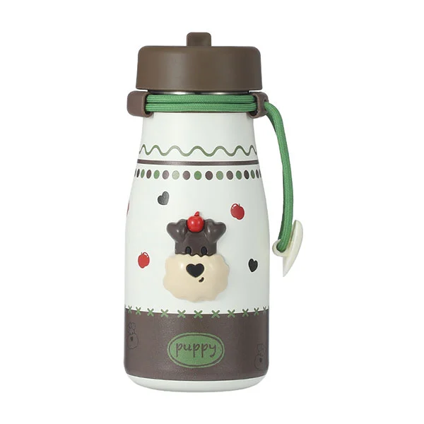 Roestvrijstalen melkfles met rietje